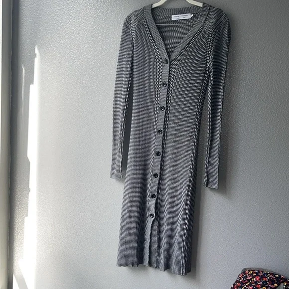 Proenza Schouler White Label Micro Stripe Rib Knit Dress S - Picture 3 of 8